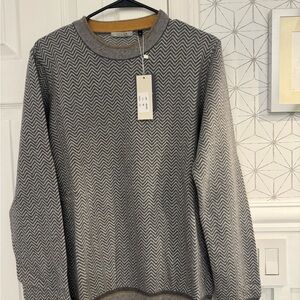 Codice Wool Cashmere Herringbone Sweater Men’s Size 50 NWT